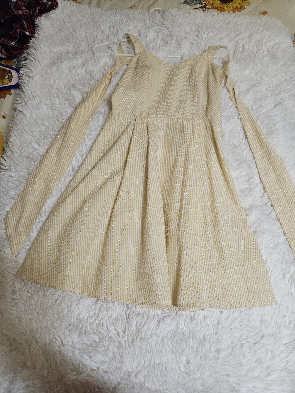 Rare Editions Cream Cold-Shoulder Fit & Flare Dress